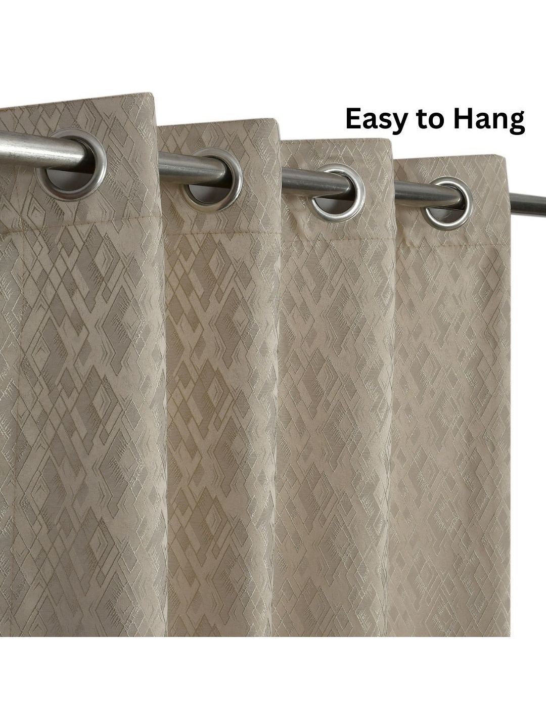 GEET CREATIONS Beige Set of 2 Room Darkening Long Door Curtain-picture-53