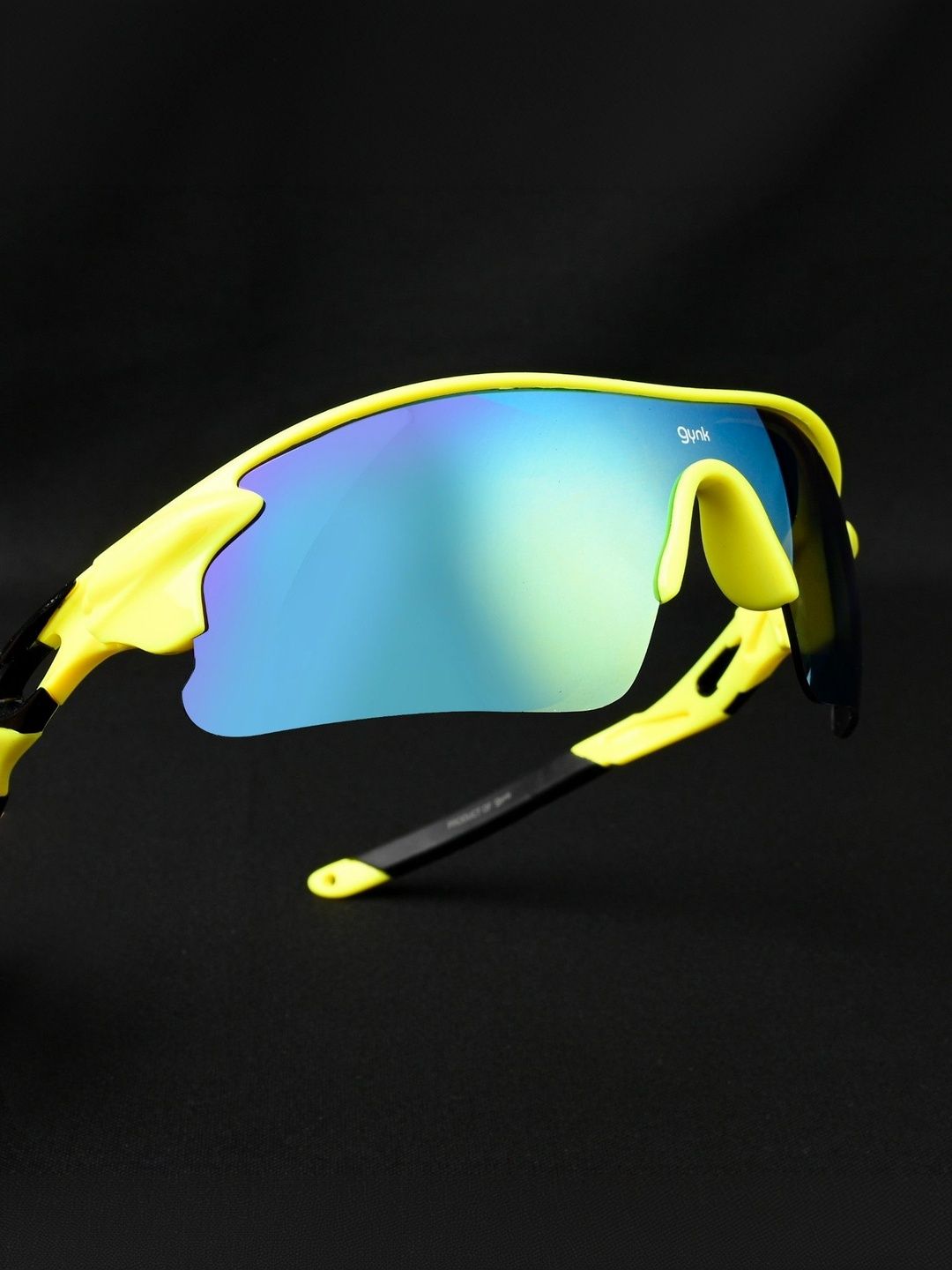GYNK Men Mirrored Lens & Yellow Sports Sunglasses with-image-33