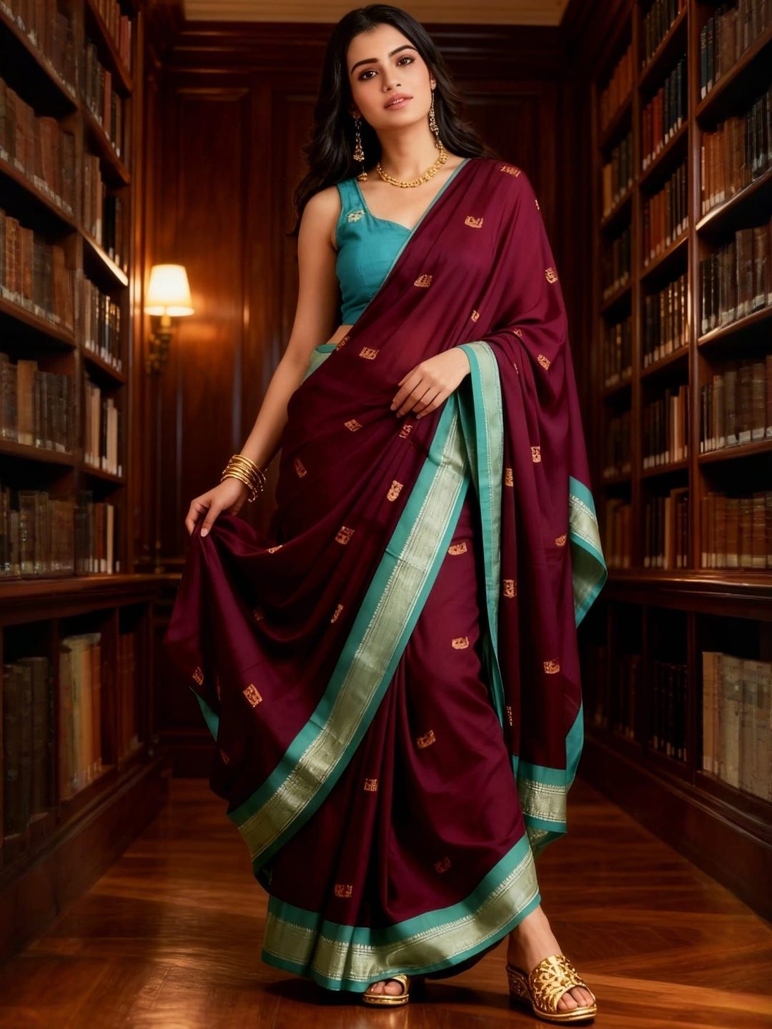 KALINI Ethnic Motifs Pure Silk Handloom Kanjeevaram Saree-picture-44
