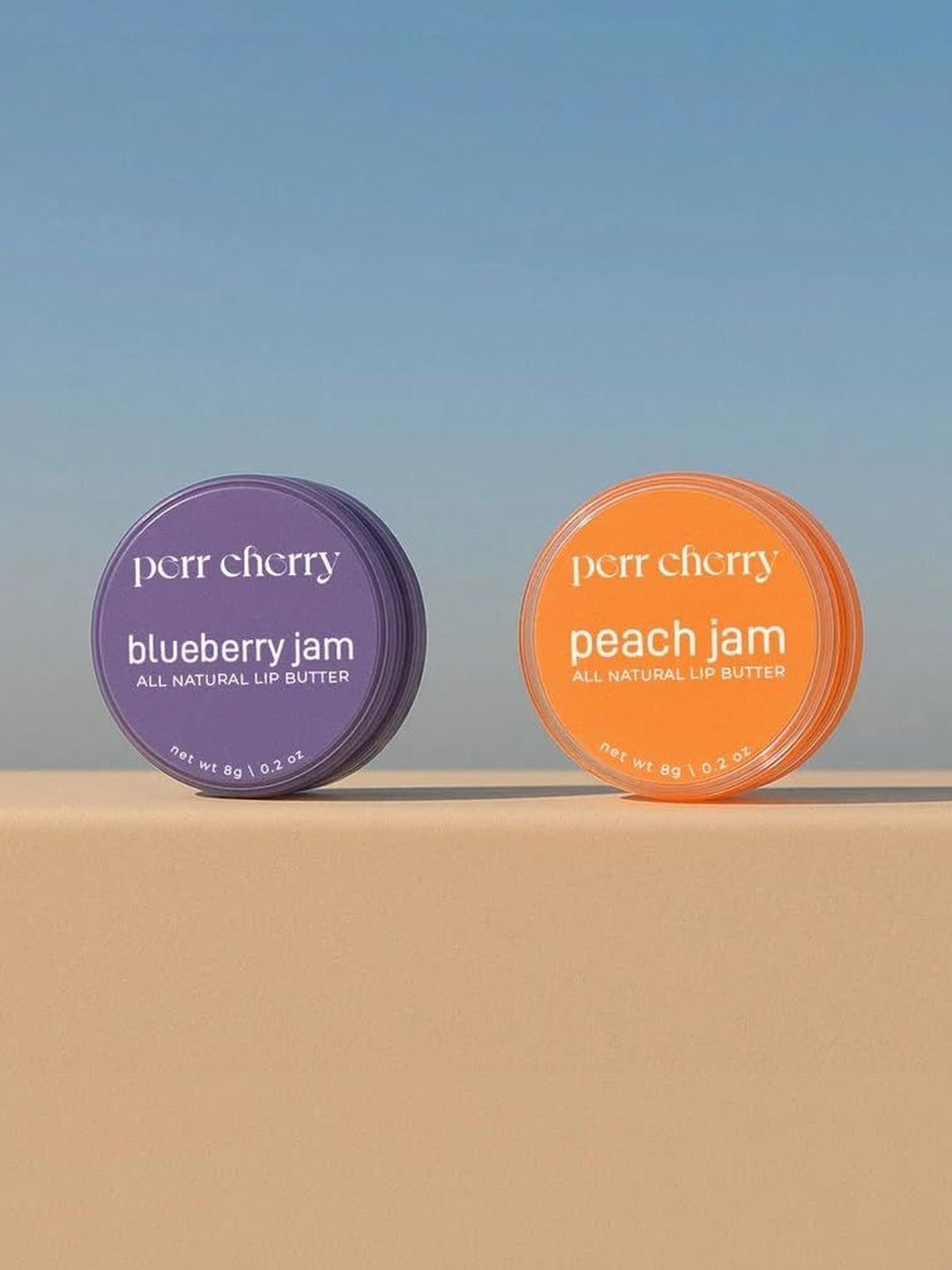 PERR CHERRY Set Of 2 Peach & Blueberry Jam Lip Balm With Shea Butter - 8 g Each-image-26