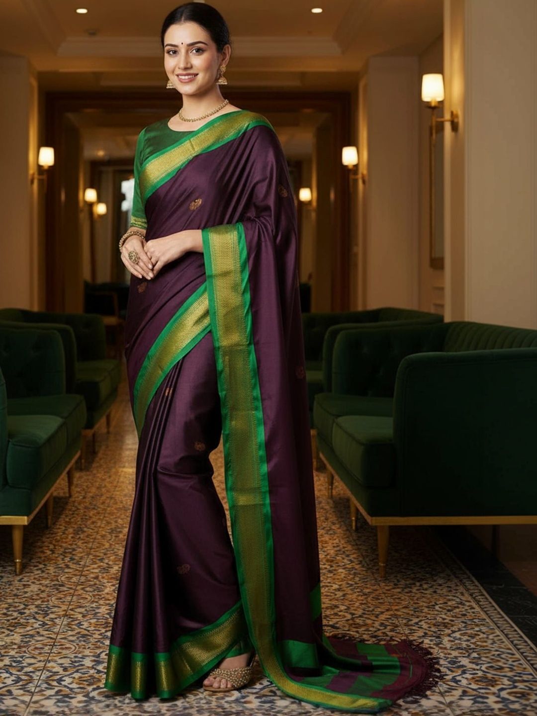 KALINI Woven Design Zari Pure Silk Handloom Kanjeevaram Saree-picture-31