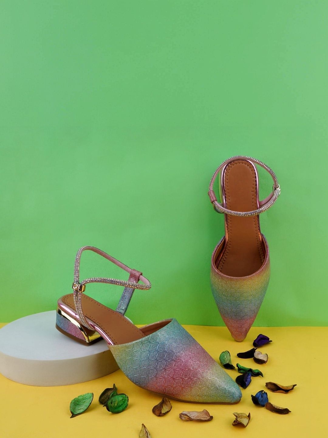 LMG Lifestyle Girls Textured Party Block Mules-picture-20