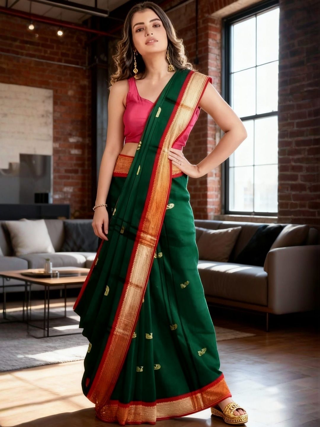 KALINI Ethnic Motifs Zari Art Silk Kanjeevaram Saree-picture-21
