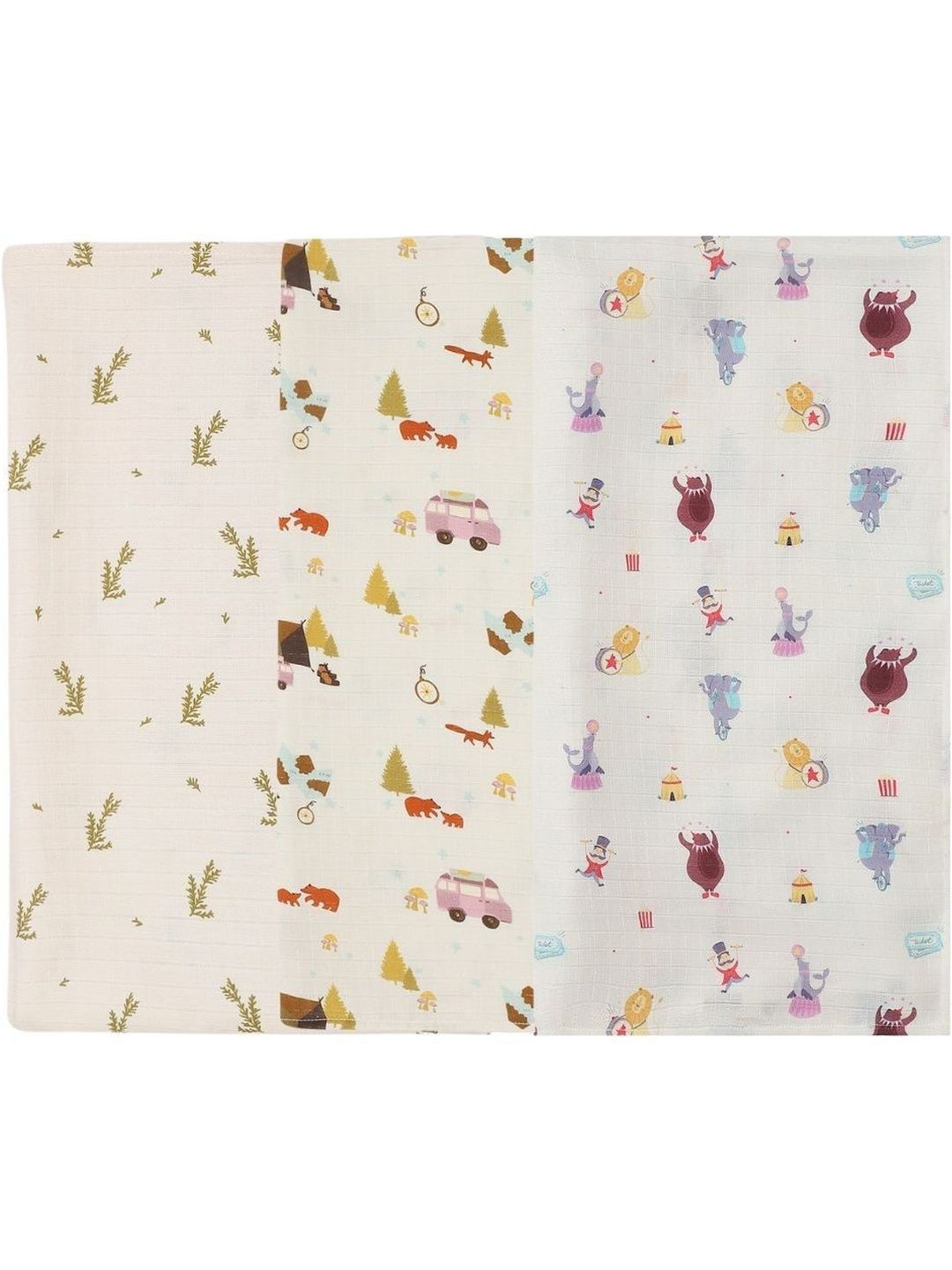 DULAAR Set Of 3 Infants Printed Organic Cotton Swaddle-picture-19