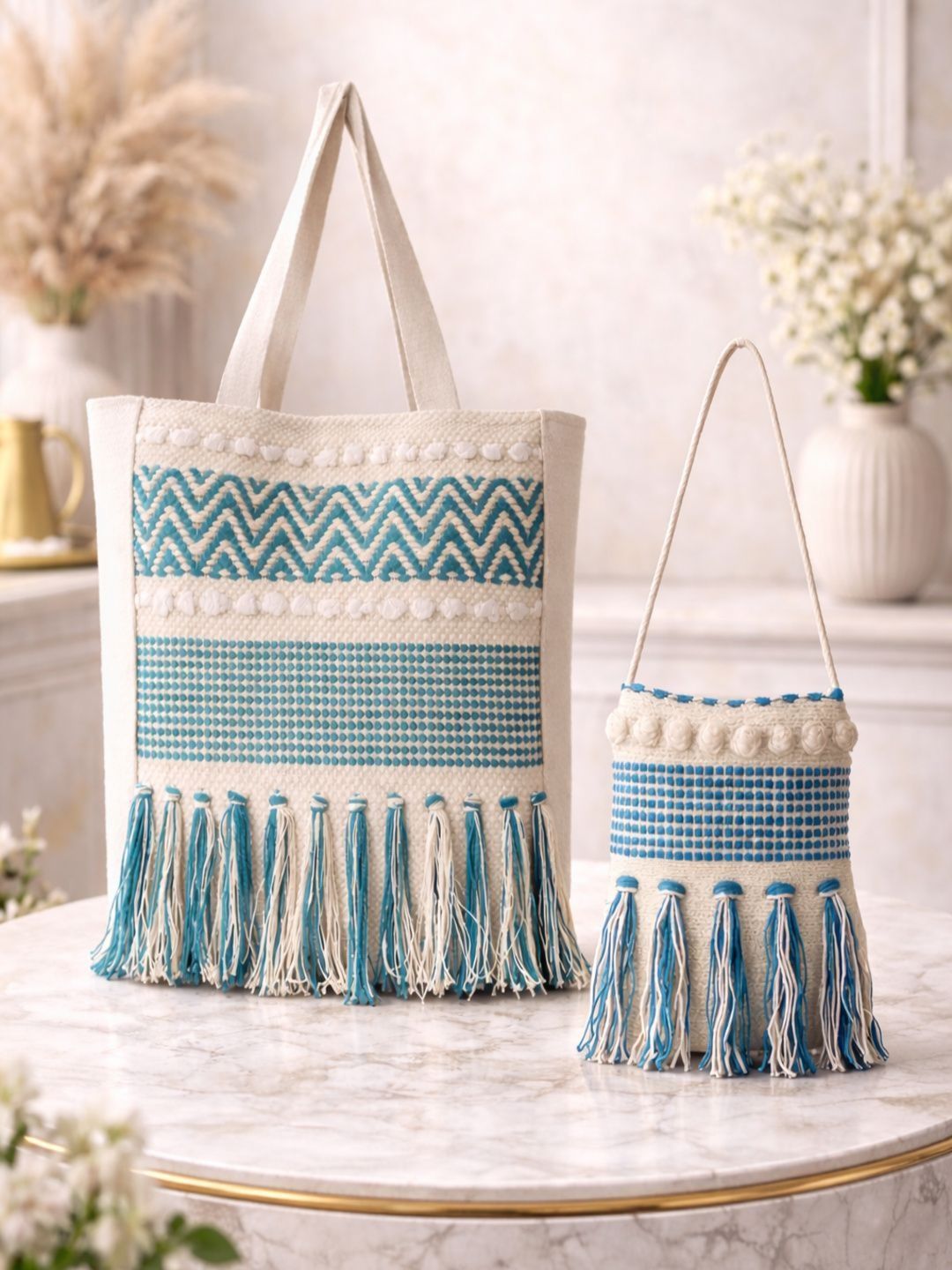Cult Factory Textured Up to 16 inch Bucket Tote Bag with Fringed-picture-10