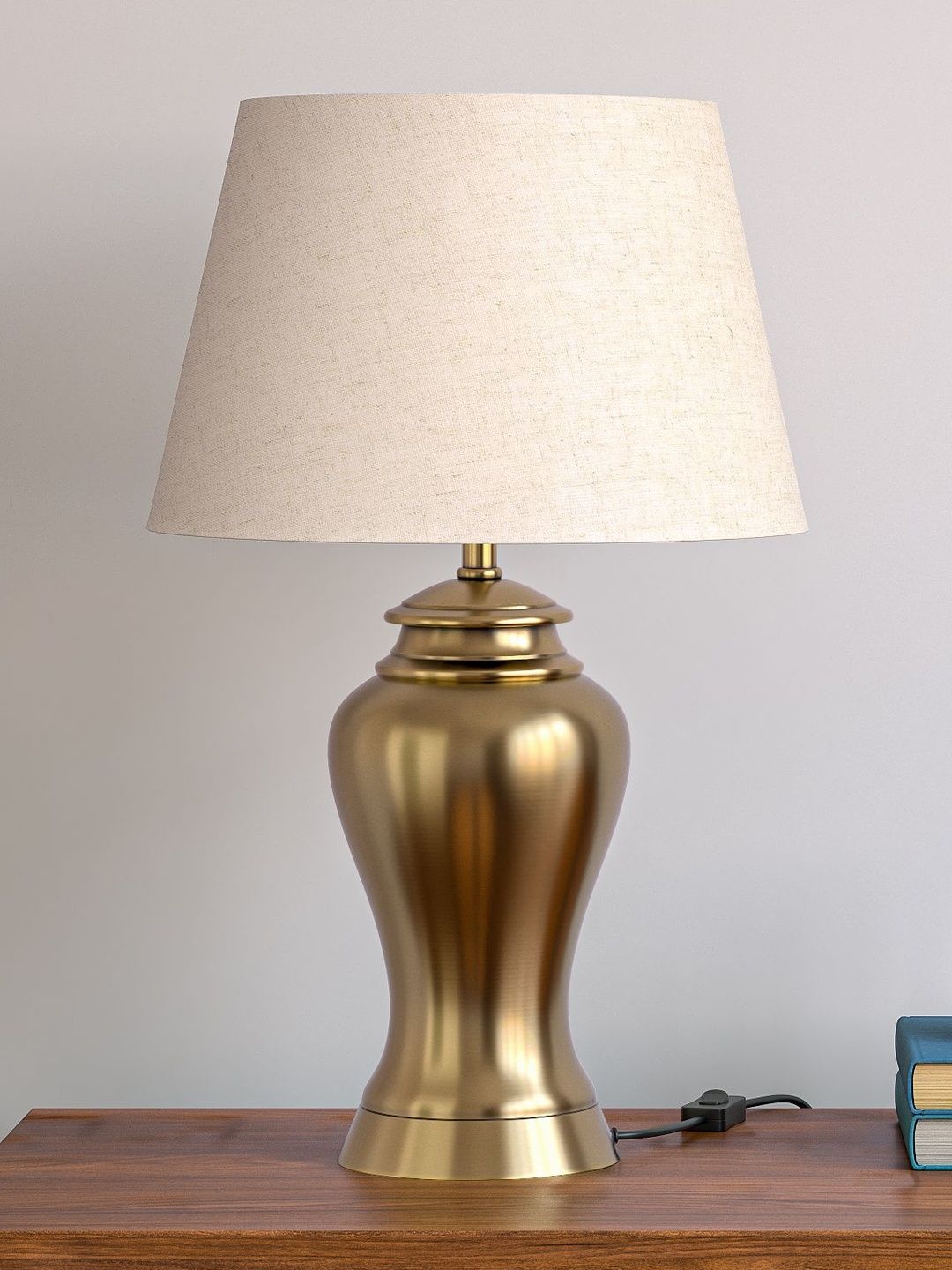 Divine Trends Gold-Toned Aluminium Contemporary Abstract Shaped Table Lamp with Bulb-image-38