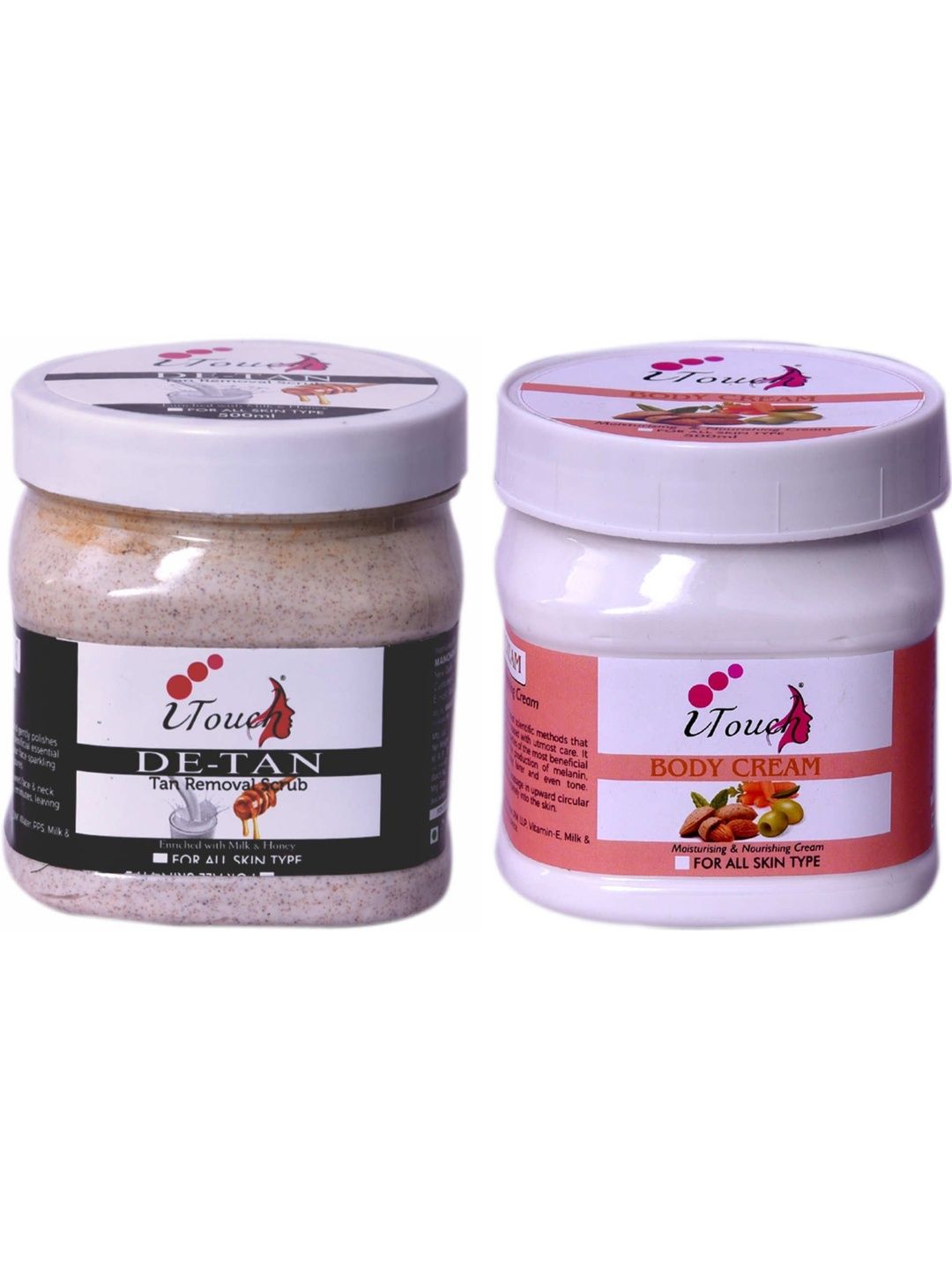 I TOUCH HERBAL Set Of 2 De-Tan Scrub & Body Cream - 500 ml Each-image-37