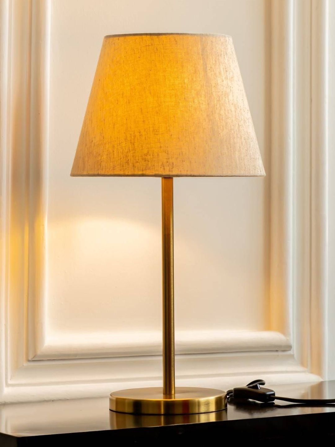 Divine Trends Gold-Toned Metal Contemporary Frusturical Shaped Table Lamp with Bulb-image-40