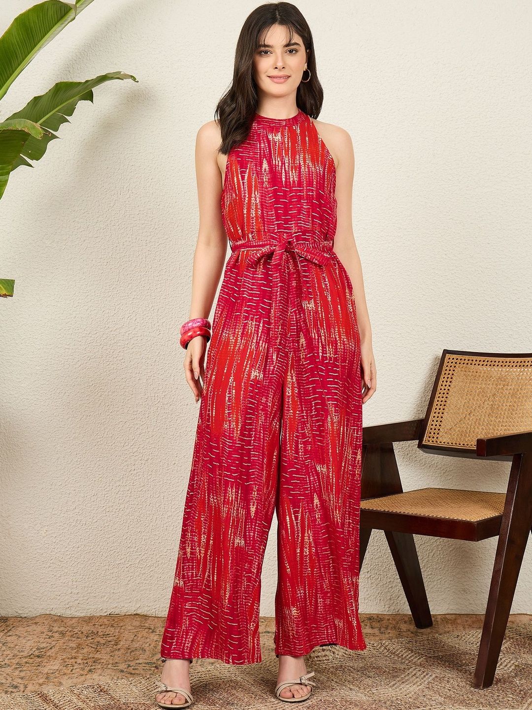 Anouk Halter Neck Printed Basic Jumpsuit-picture-38