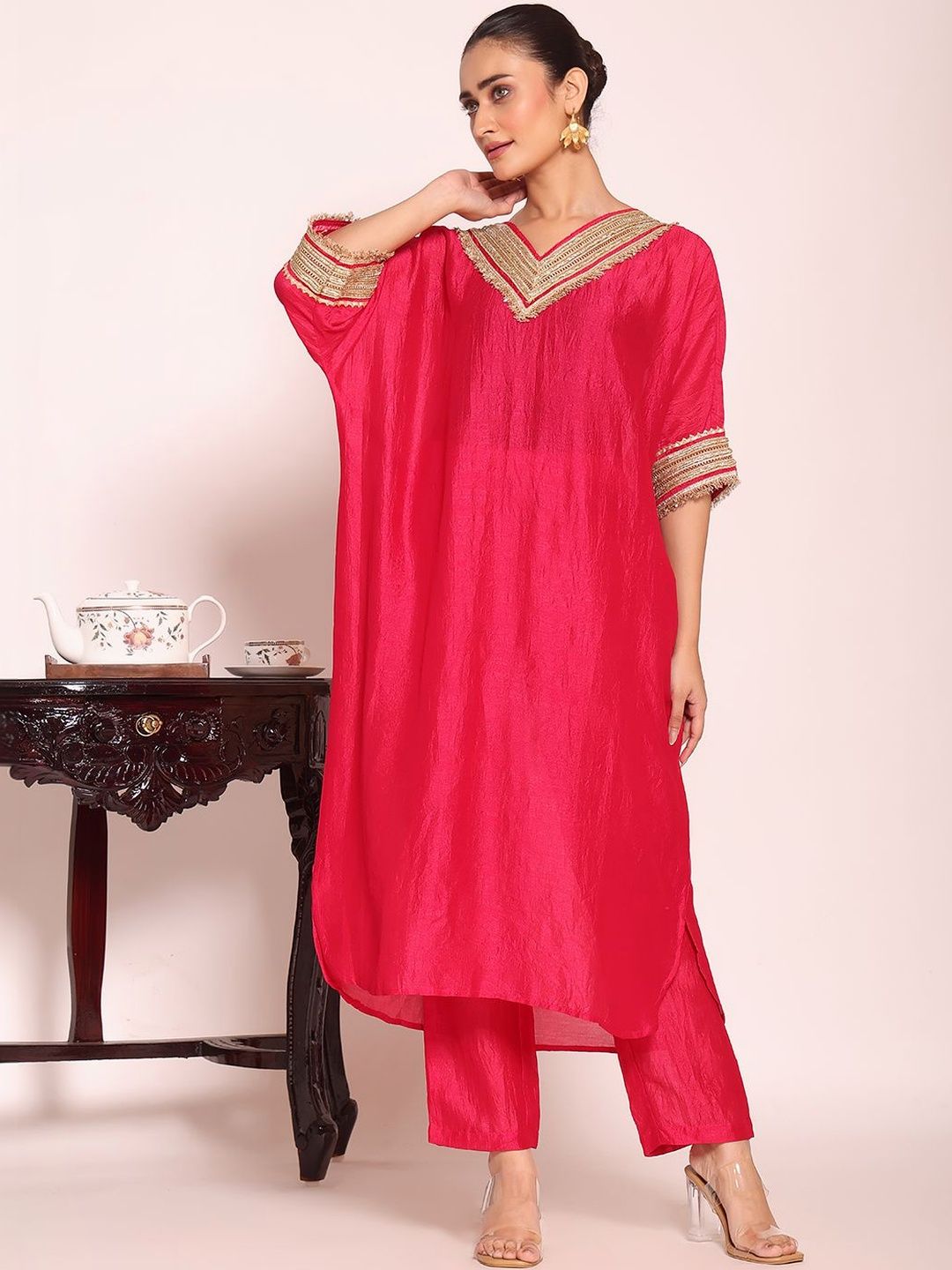 KALINI Women Regular Gotta Patti Kurta with Trousers-image-28