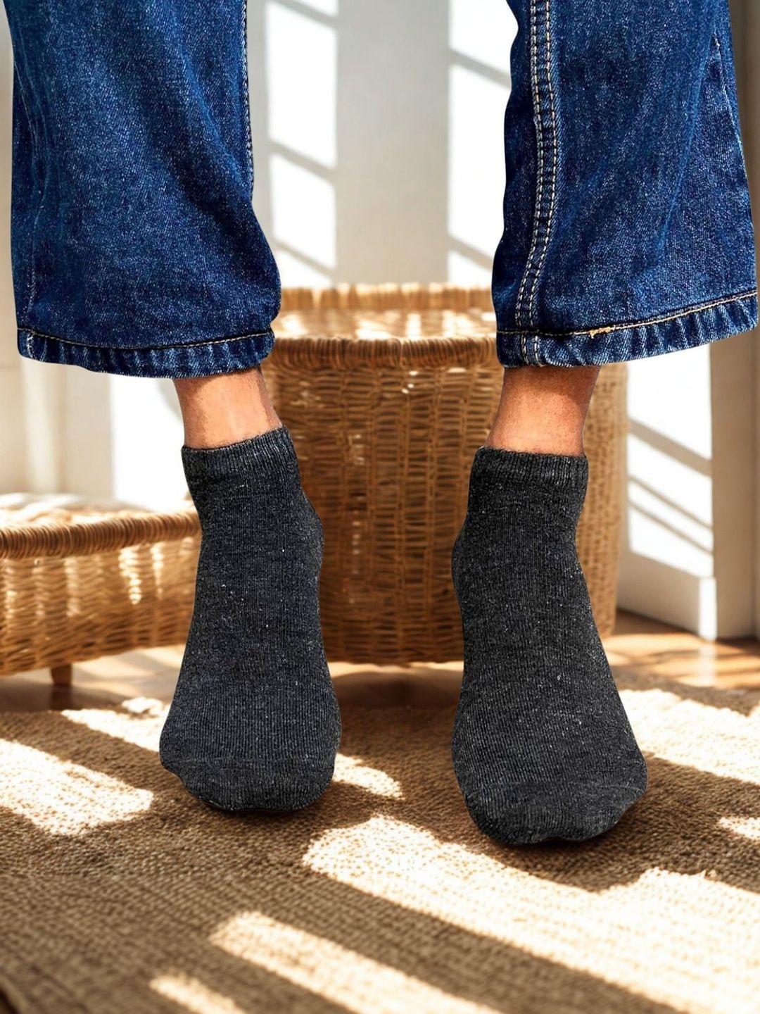 MJE Men Cotton Blend Assorted Ankle Length Socks-picture-39