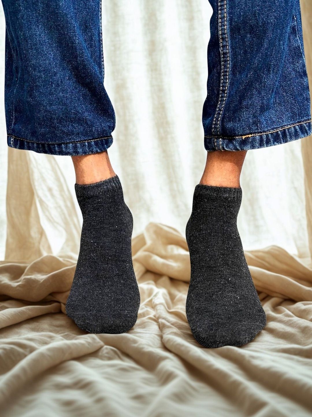 MJE Men Cotton Blend Assorted Ankle Length Socks-image-45