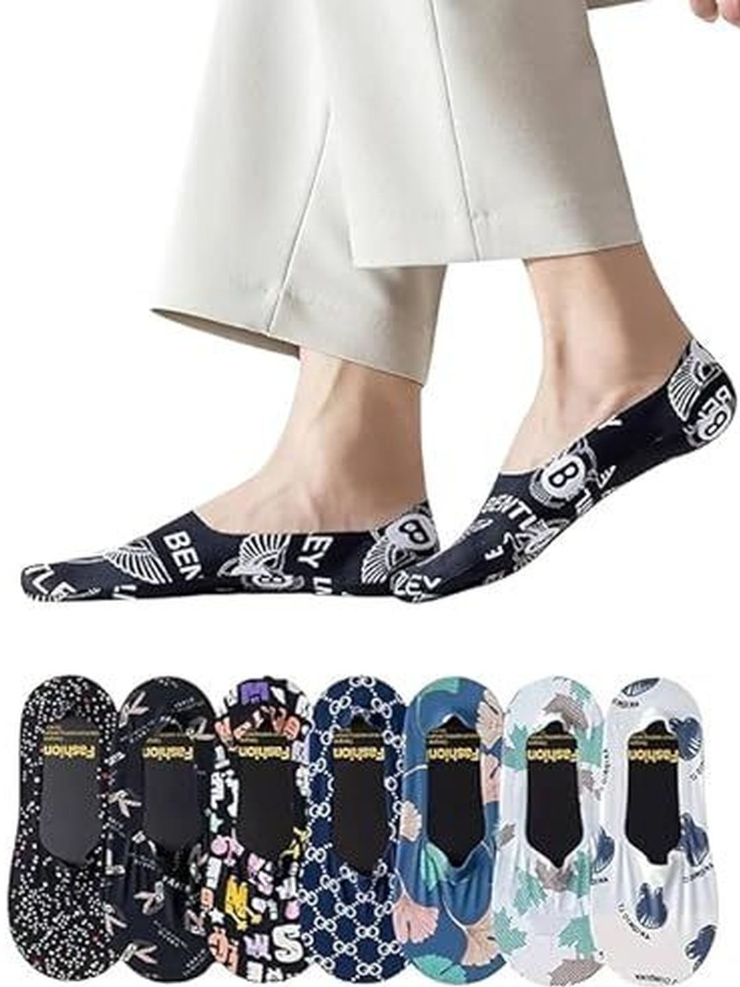 Eleg & Stilance Men Pack of 2 Assorted Patterned Shoe Liners Socks-picture-6