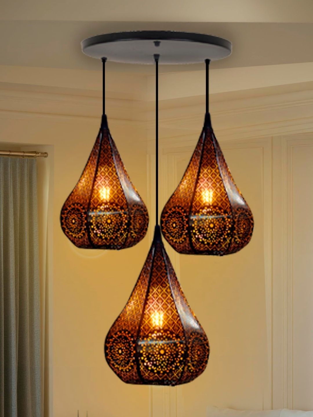 SWIATLO Black & Copper-Toned Textured Ceiling Lamp-image-22