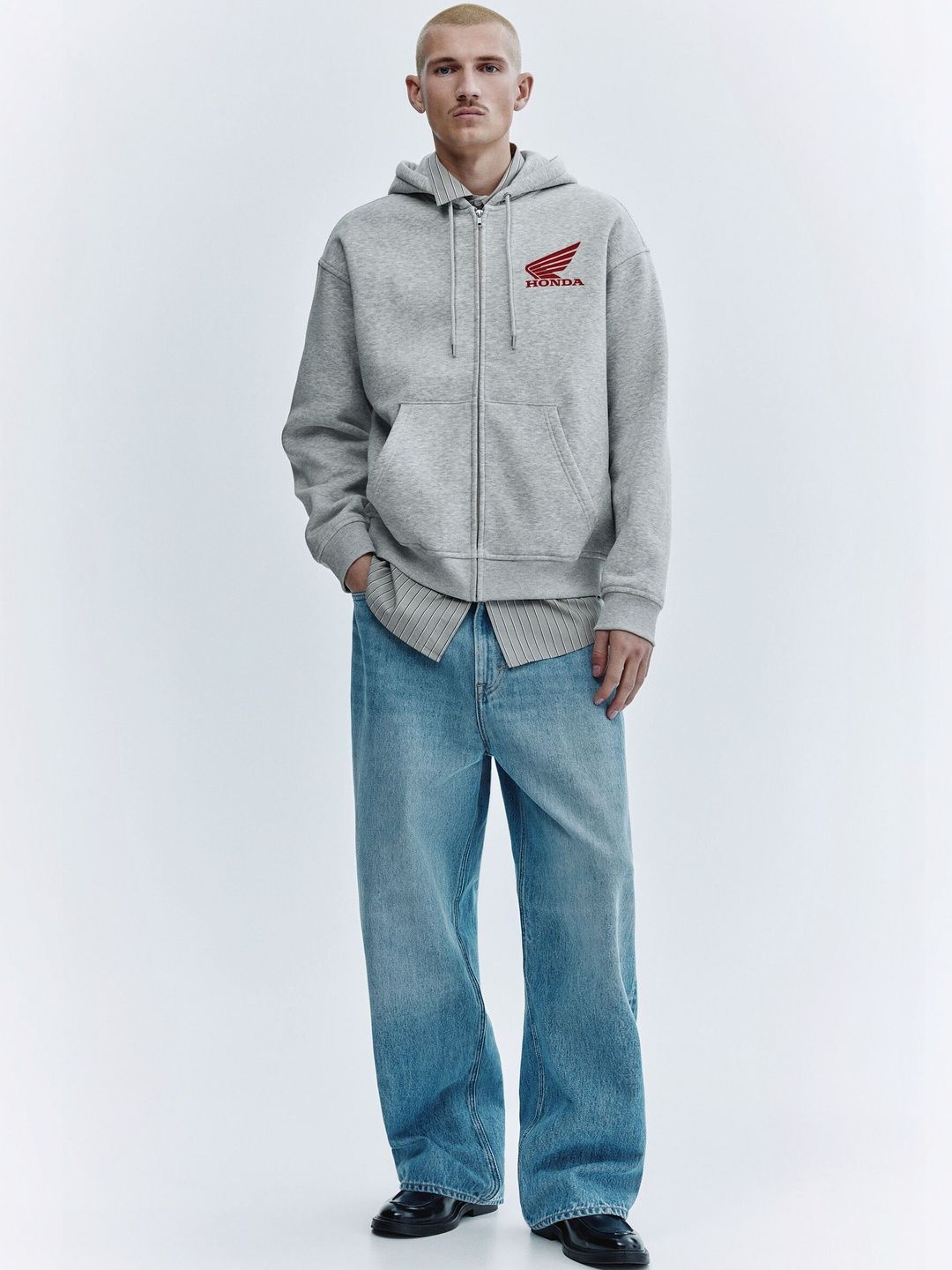 H&M Loose Fit Printed Zip-Through Hoodie-picture-51