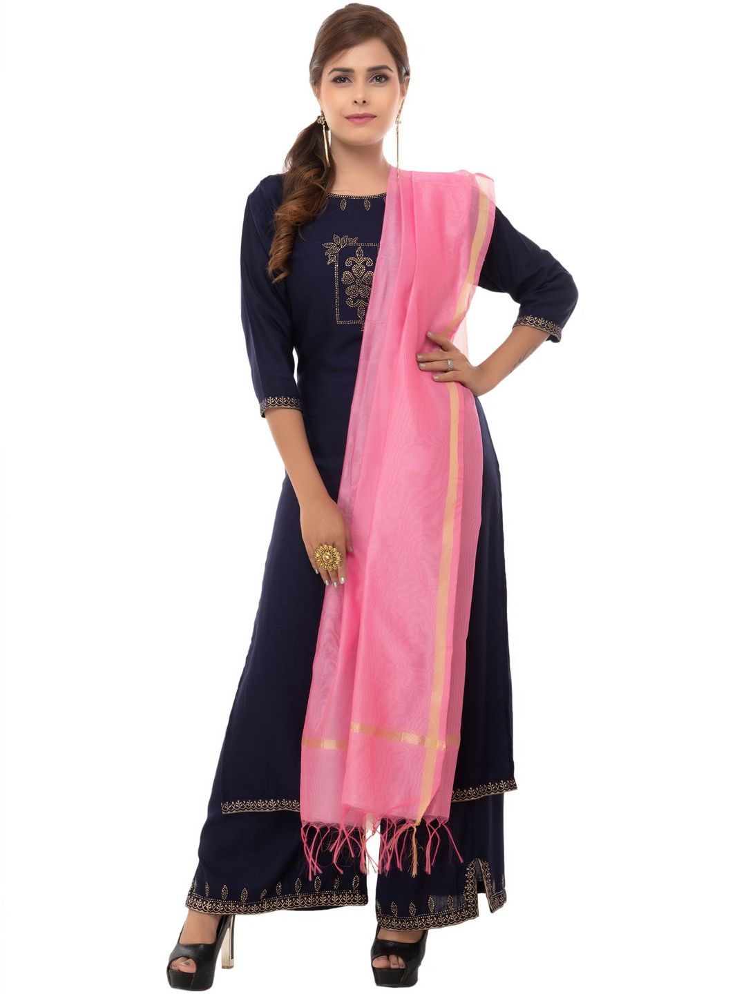 MOEZA Woven Design Art Silk Dupatta with Zari-picture-57