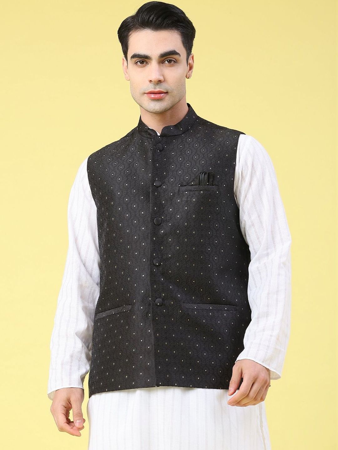V-Mart Self Design Woven Nehru Jacket-picture-13