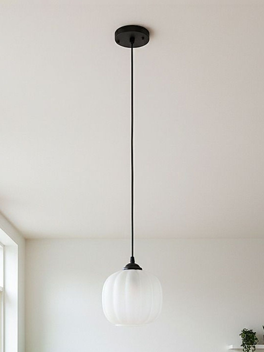 LHC White & White Textured Glass Contemporary Ceiling Lamp