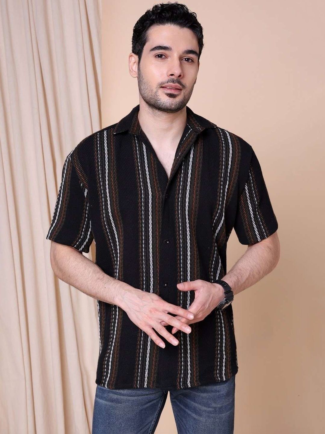 Lunice Men Multi Stripes Striped Casual Shirt-picture-31