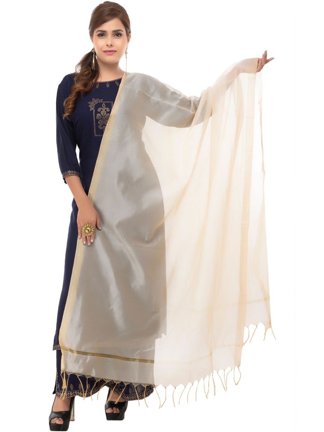 MOEZA Woven Design Art Silk Dupatta with Zari-picture-32