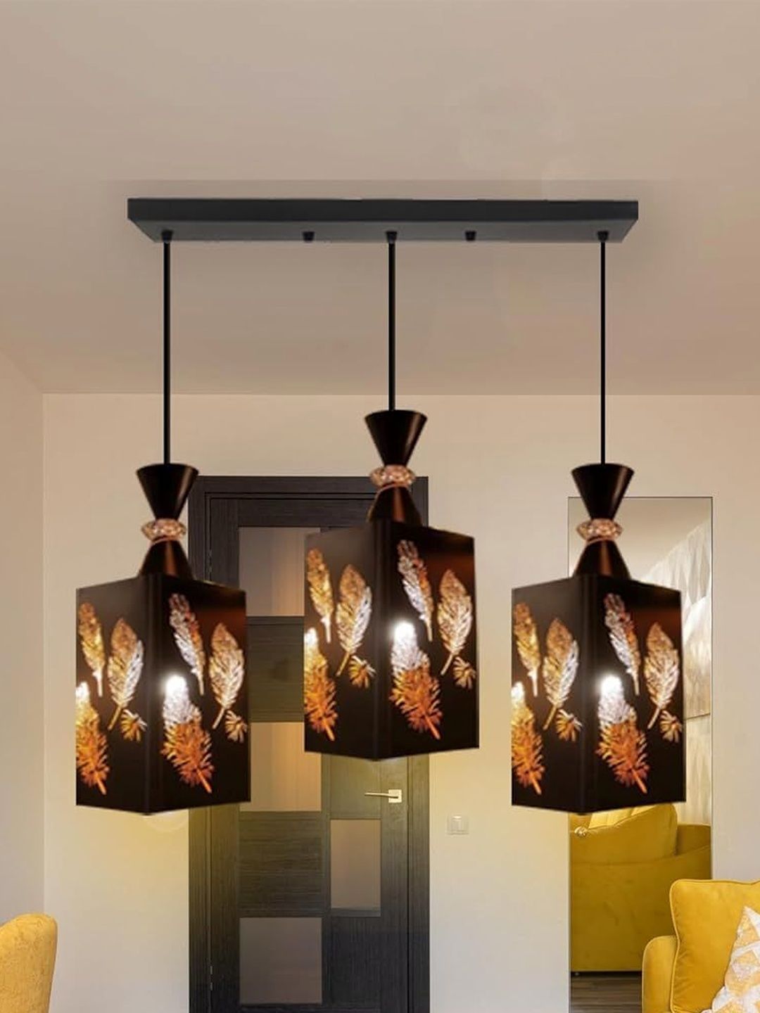 SWIATLO Black & Black Printed Contemporary Ceiling Lamp-picture-18