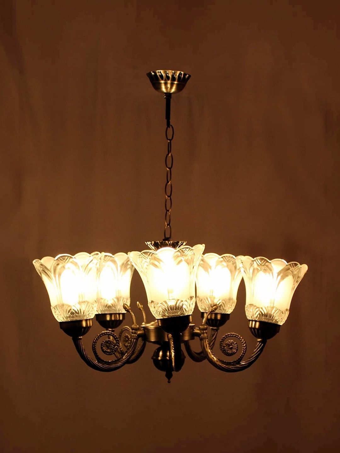SWIATLO Black & Gold-Toned Textured Traditional Ceiling Lamp-picture-50