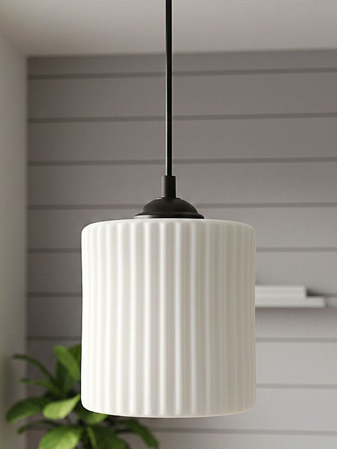 LHC White & White Textured Glass Contemporary Ceiling Lamp