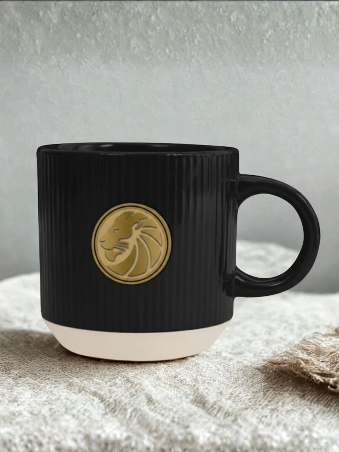 CLAY CRAFT Black & Gold-Toned Crafted Ceramics Textured Ceramic Matte Mugs Cups and Mugs-picture-55