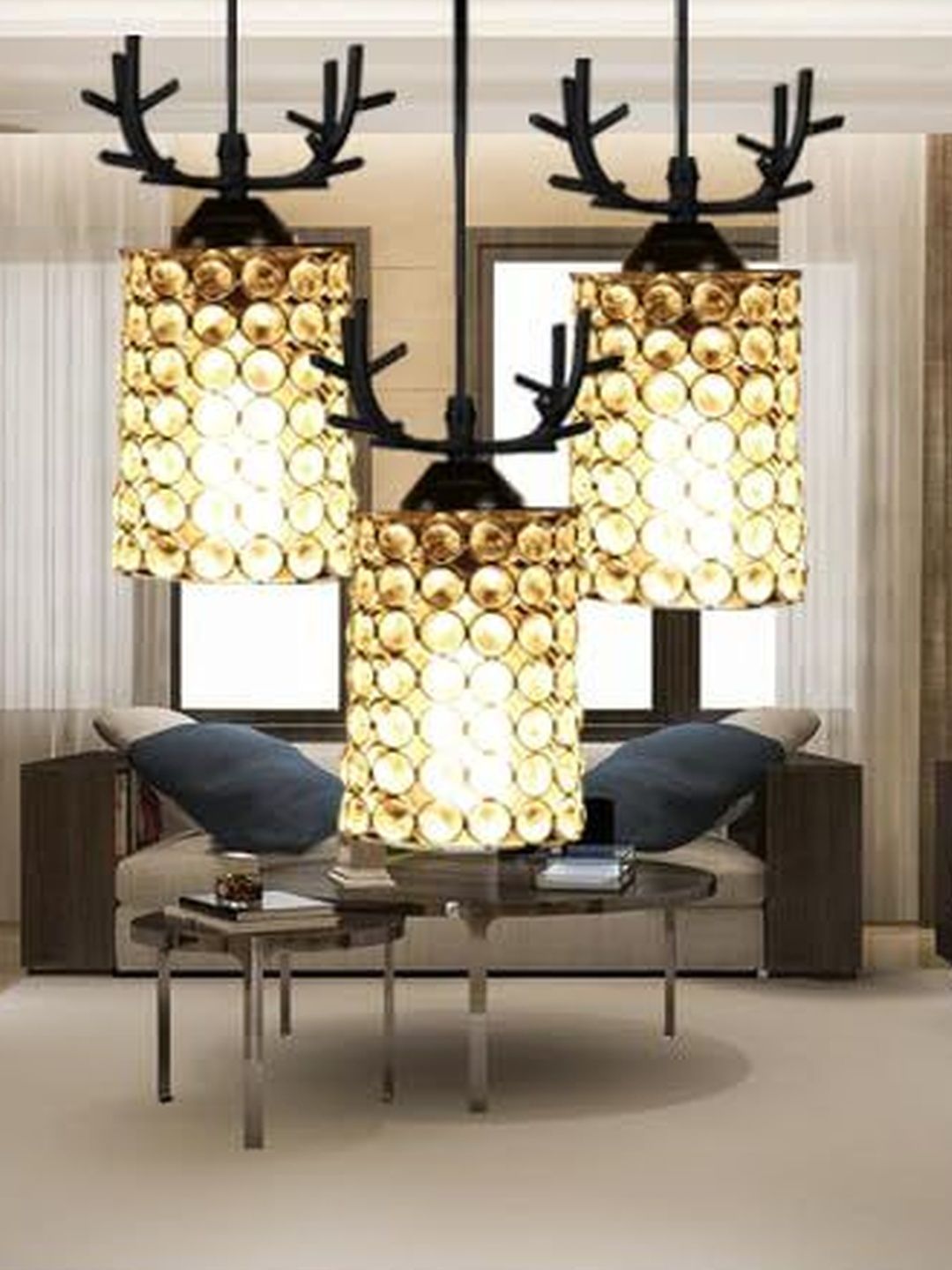SWIATLO Black & Black Textured Ceiling Lamp-picture-56