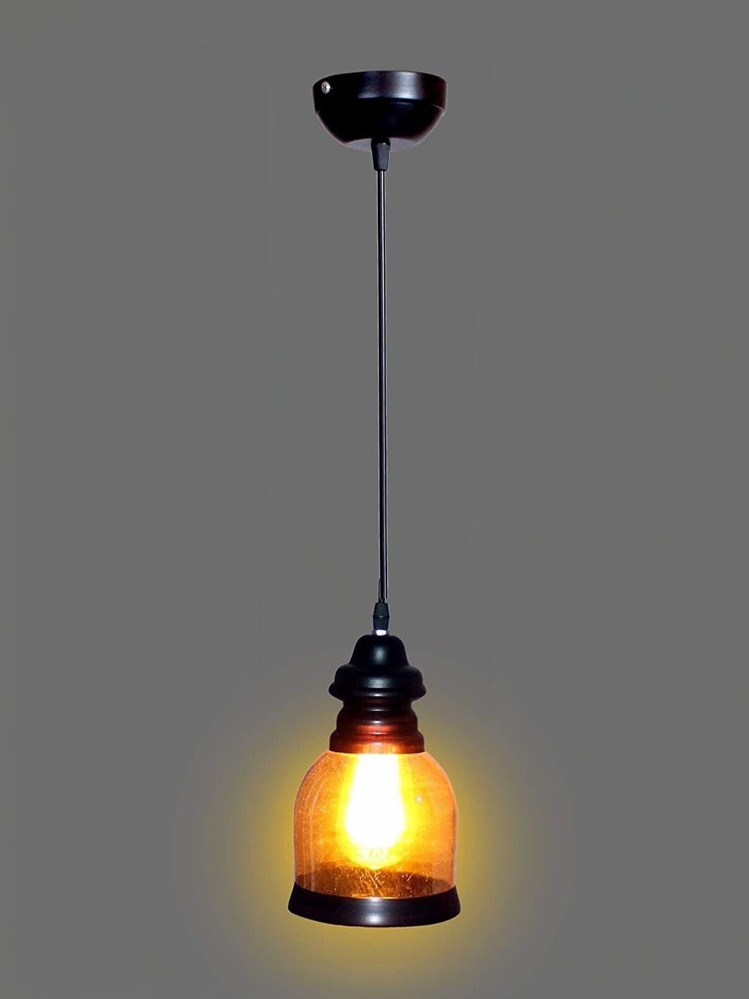 SWIATLO Brown & Black Glass Ceiling Lamp-picture-26