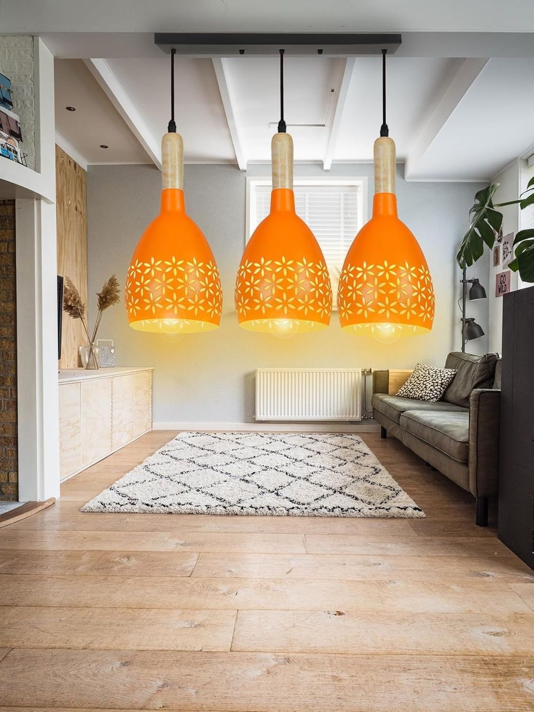 SWIATLO Orange & Orange Textured Aluminium Contemporary Ceiling Lamp-image-31
