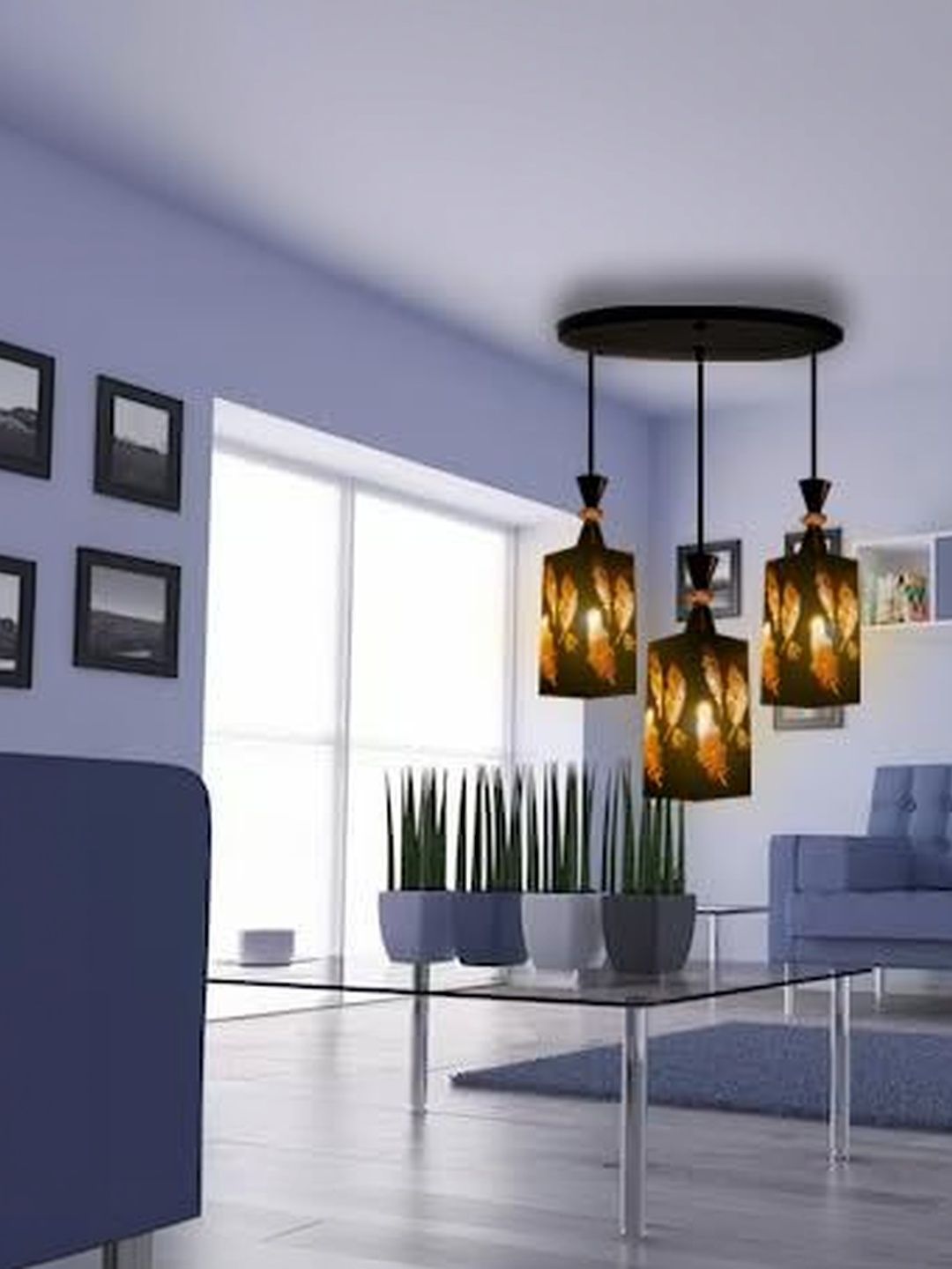 SWIATLO Black & Black Printed Ceiling Lamp-picture-46