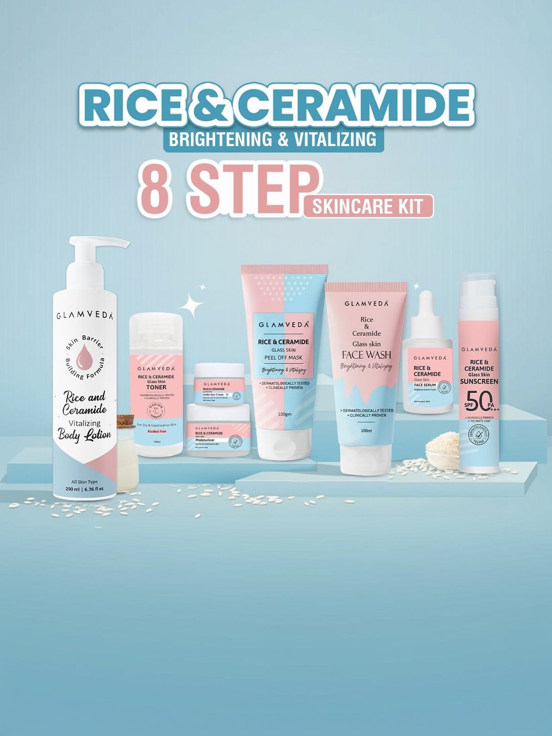 GLAMVEDA Korean Rice & Ceramide 8 Step Skincare Combo-picture-19