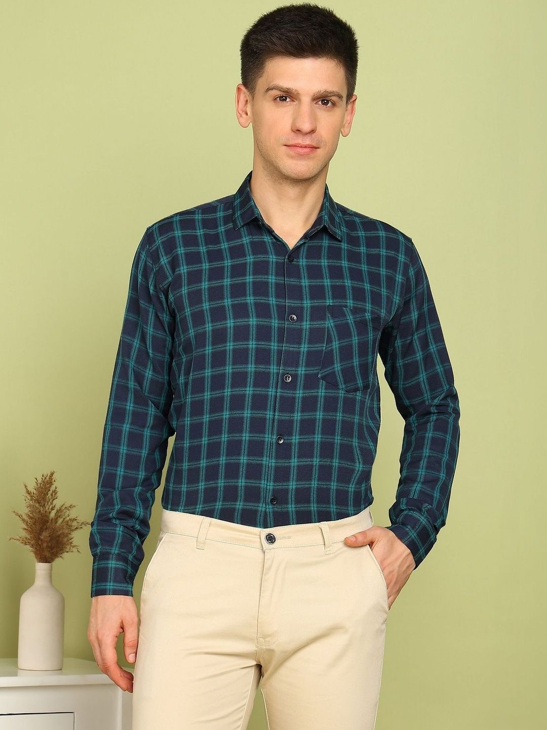 SZN Men Slim Fit Checked Casual Shirt-picture-37