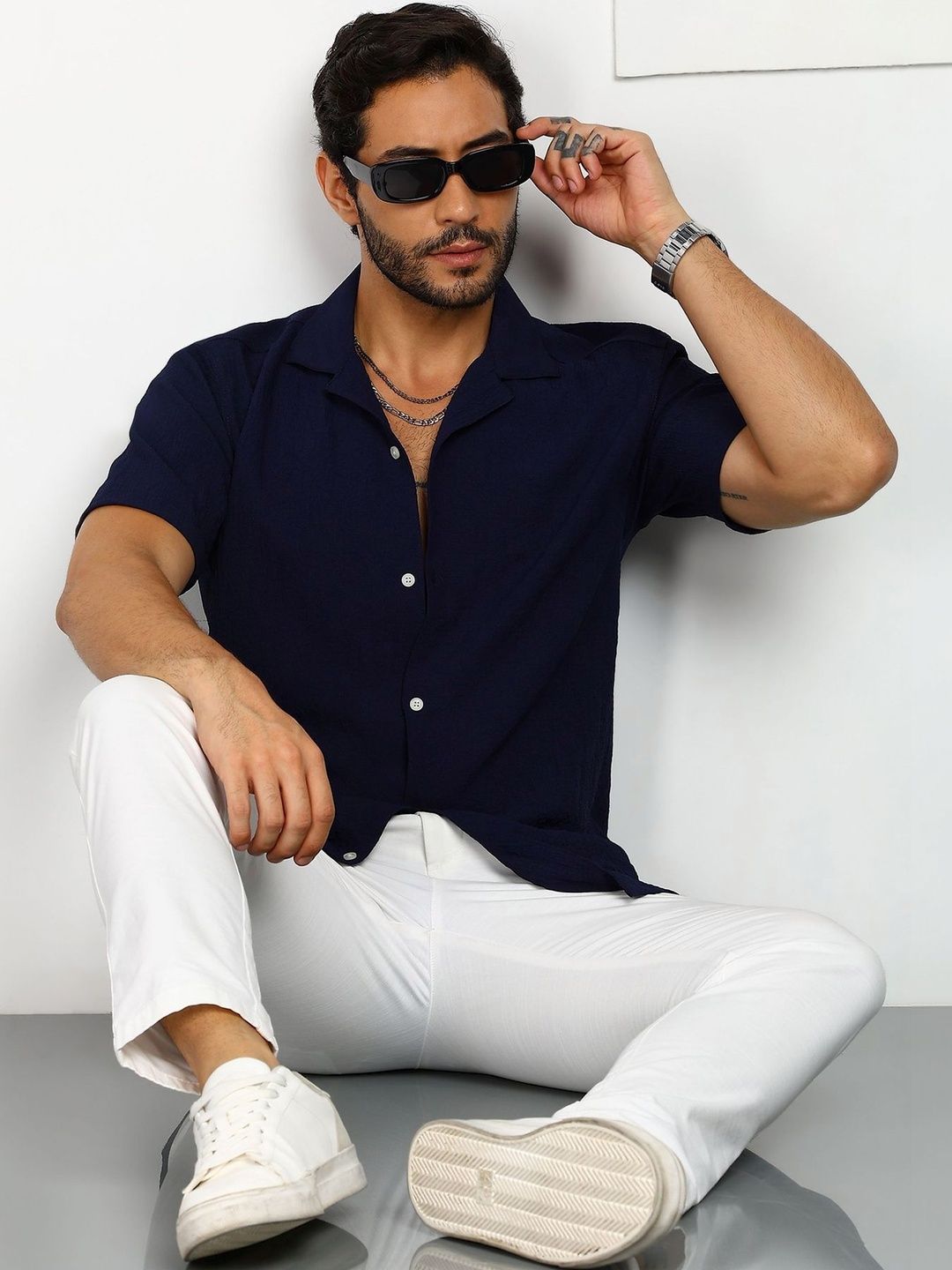 SZN Men Regular Fit Textured Casual Shirt-picture-17