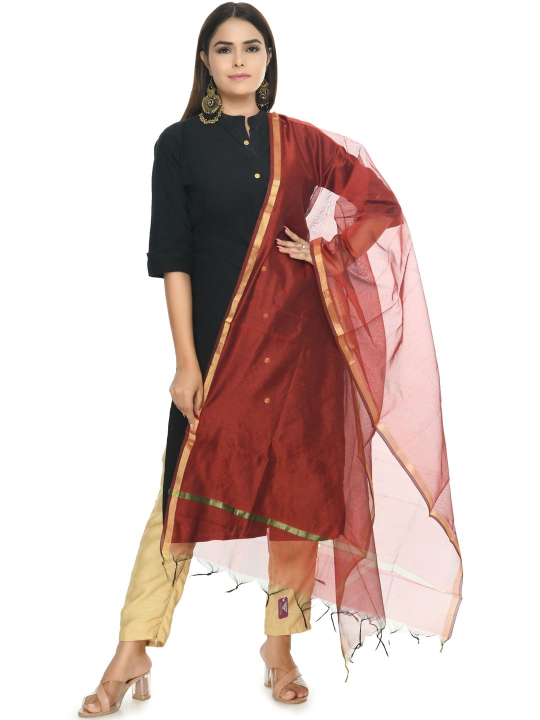 MOEZA Woven Design Art Silk Dupatta with Zari-picture-39