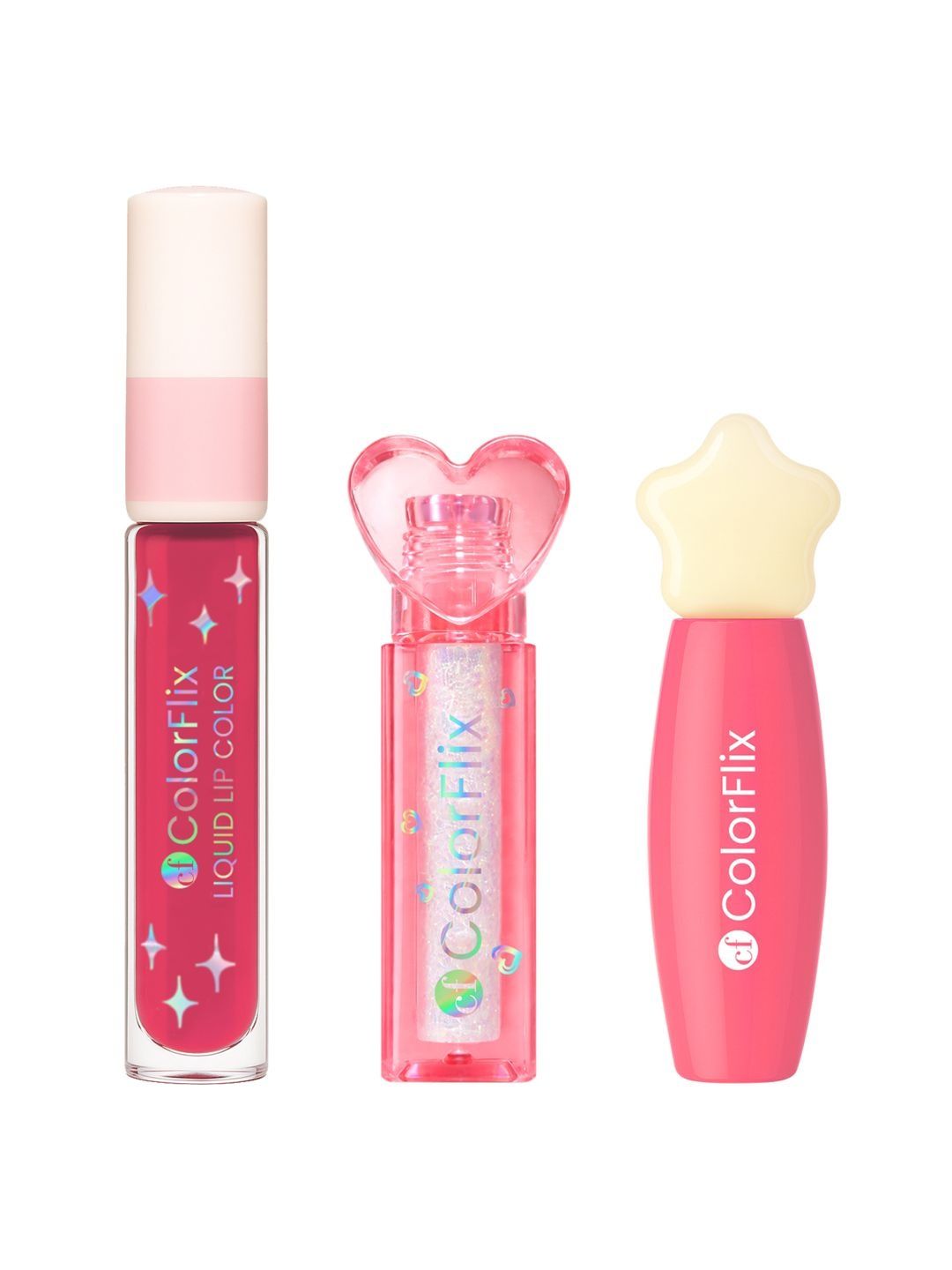 COLORFLIX Set Of 3 Pretty Pink Lip Gloss & Liquid Lip Color-image-4