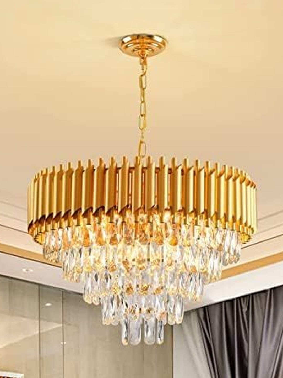 SWIATLO Gold-Toned & Gold-Toned Contemporary Ceiling Lamp-image-42