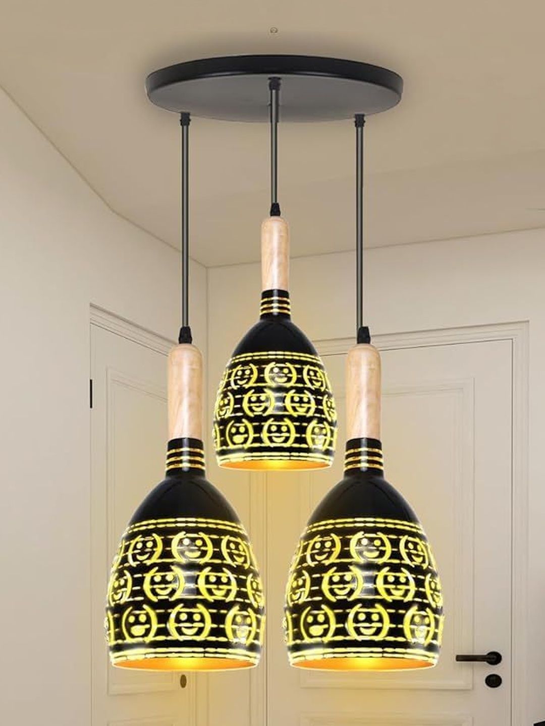 SWIATLO Black & Black Aluminium Quirky Ceiling Lamp-image-32