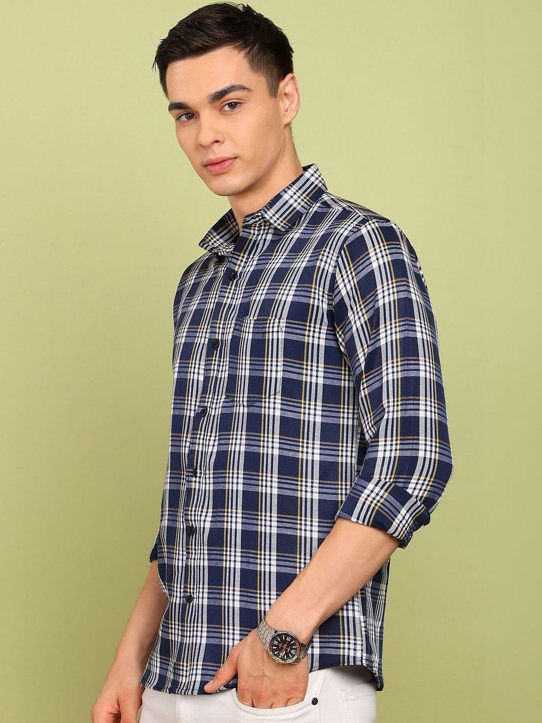 SZN Men Slim Fit Checked Casual Shirt-picture-33