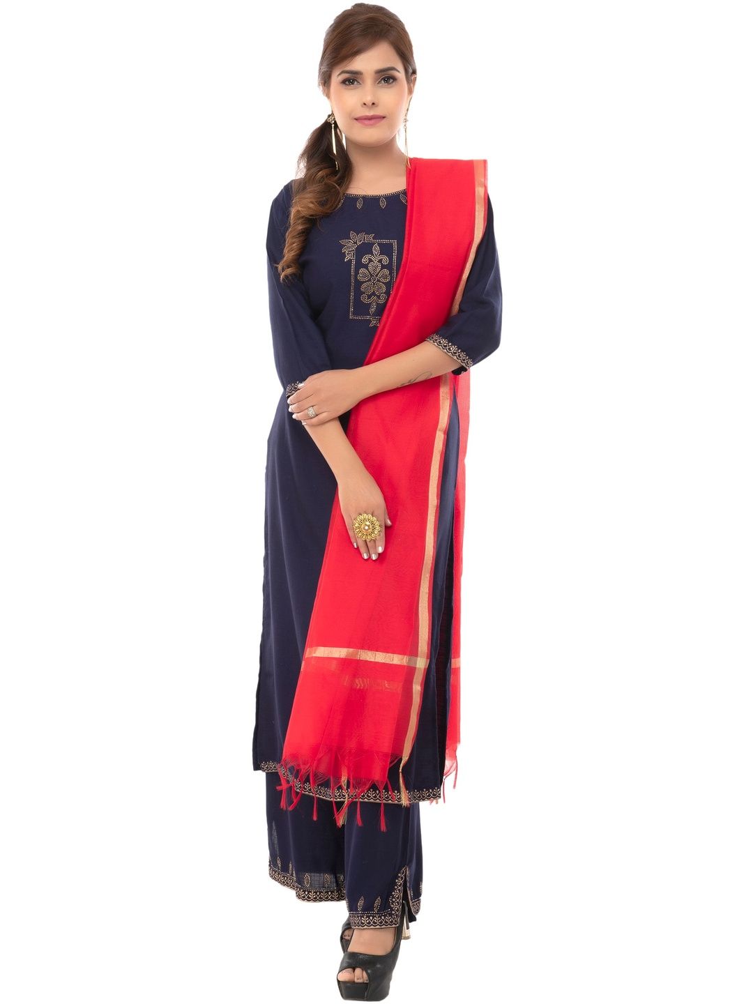 MOEZA Woven Design Art Silk Dupatta with Zari-picture-23