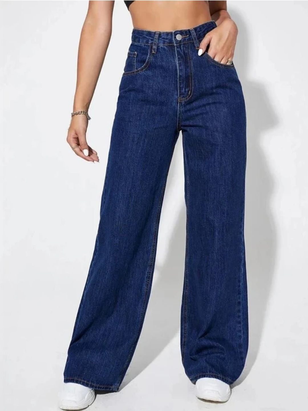 4WRD by Dressberry Women Wide Leg High-Rise Stretchable Jeans-picture-53