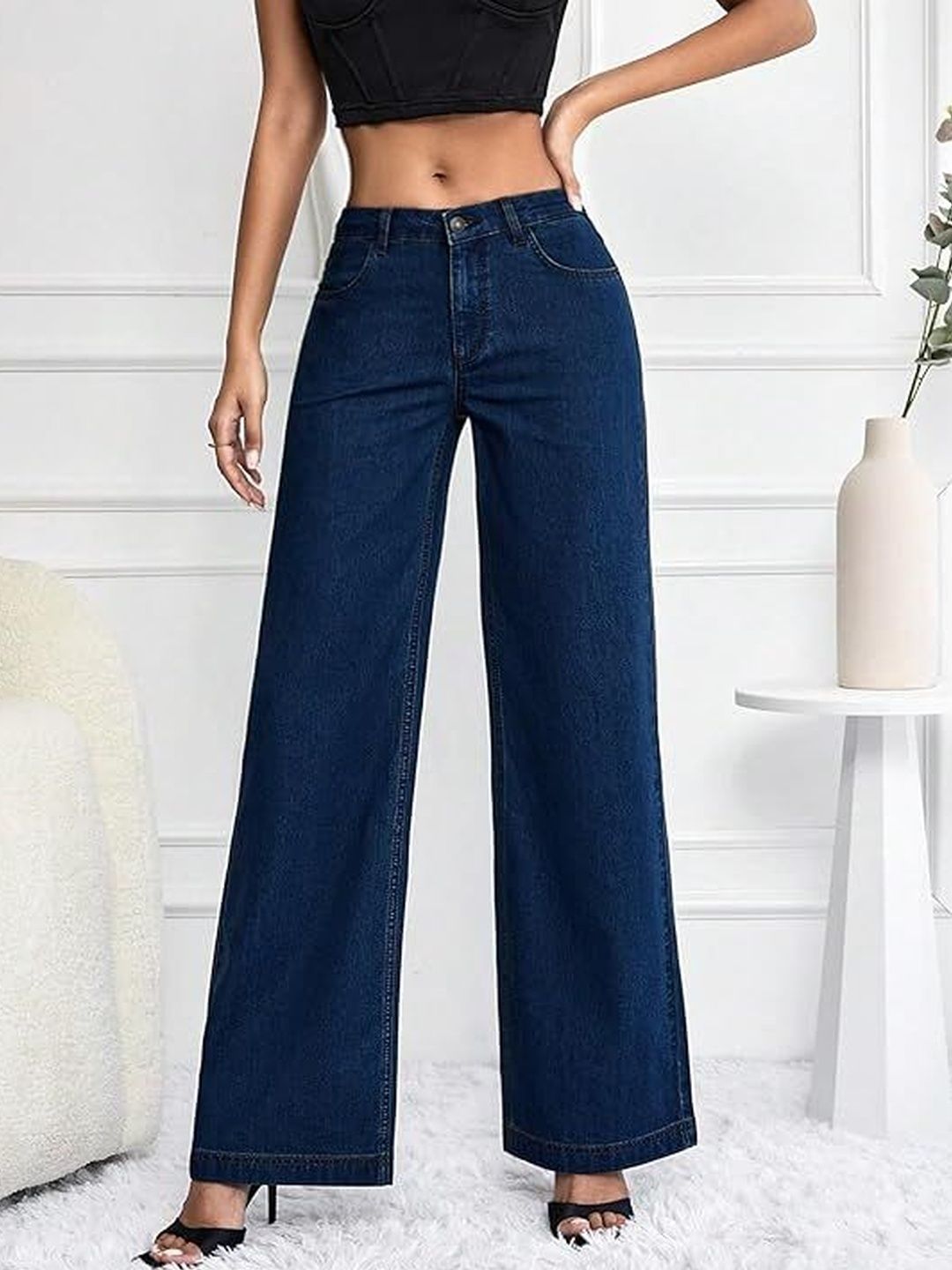 4WRD by Dressberry Women Wide Leg High-Rise Stretchable Jeans-picture-36