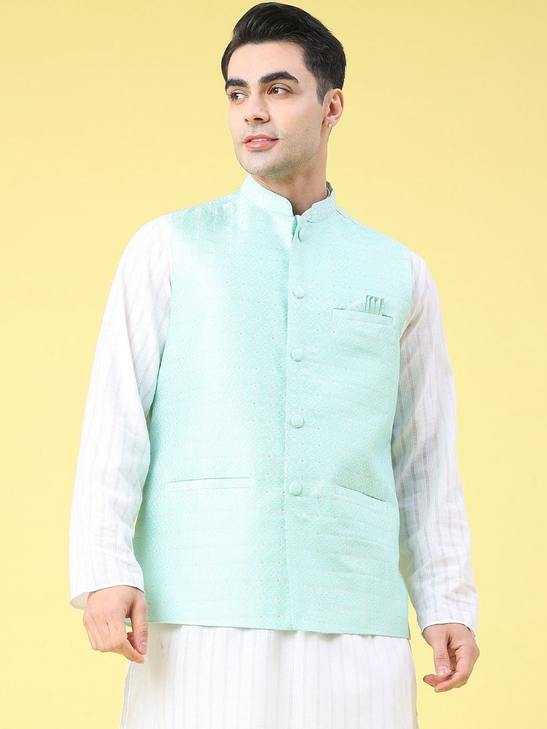 V-Mart Self Design Woven Nehru Jacket-picture-49
