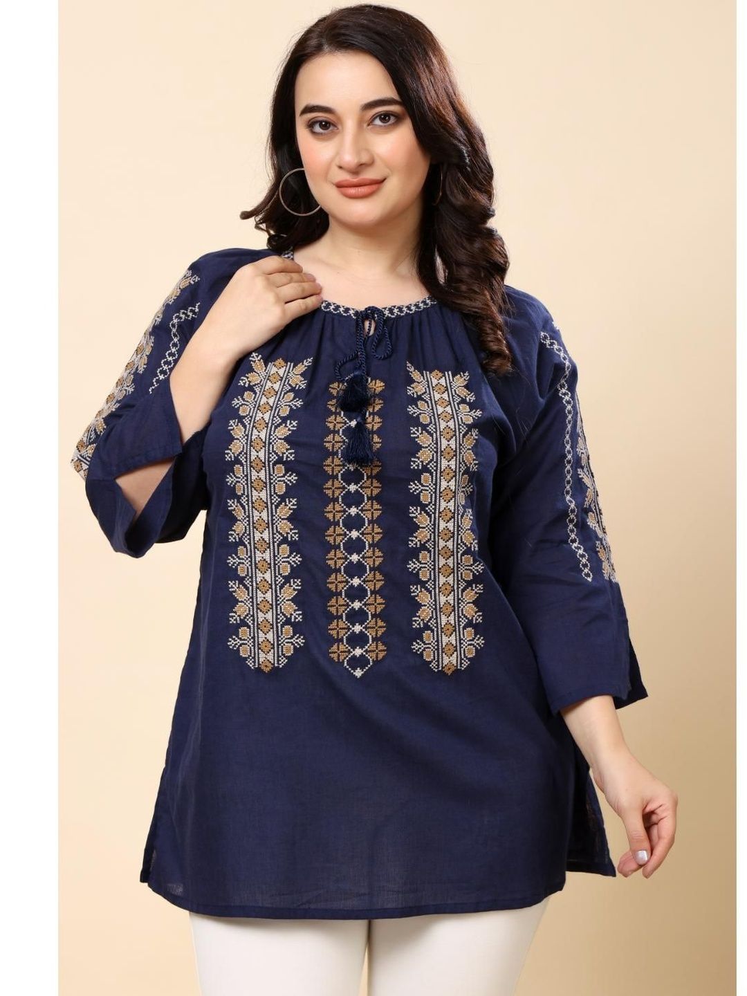 VAAMII Embroidered Ethnic Cotton Top-image-10