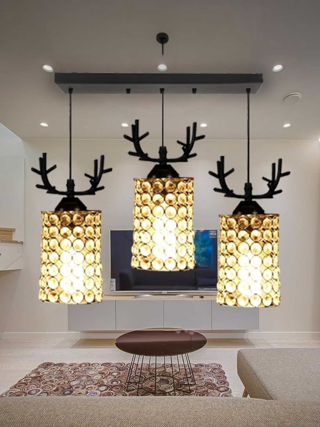 SWIATLO Black & Black Textured Contemporary Ceiling Lamp-picture-17