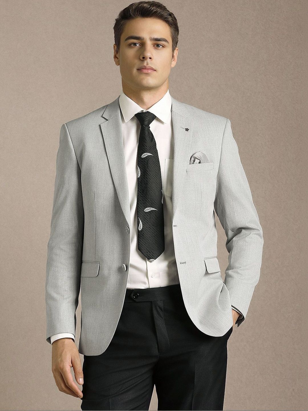 Louis Philippe Notched Lapel Collared Single Breasted Blazer-picture-11