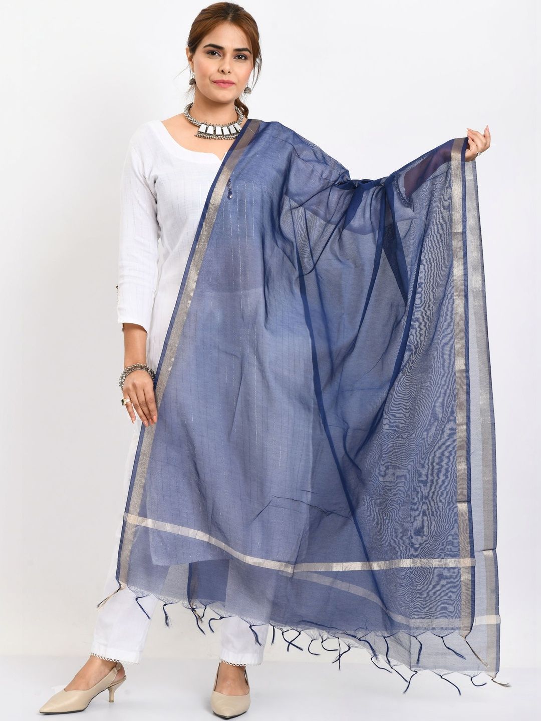 MOEZA Woven Design Art Silk Dupatta with Zari-picture-40