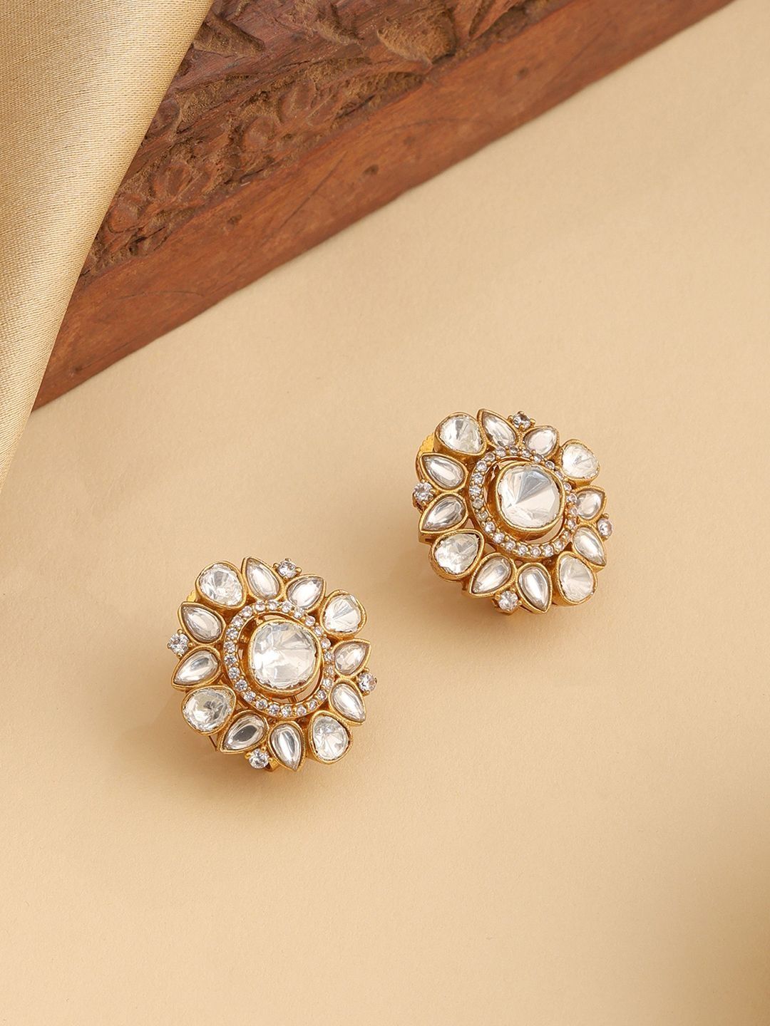 Ruby Raang Floral Studs Earrings-image-20