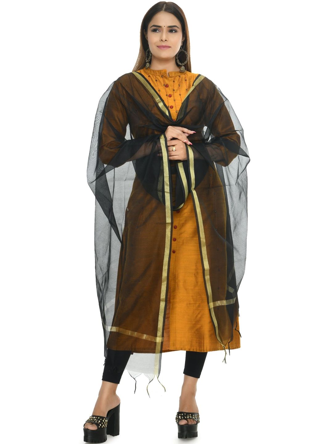 MOEZA Woven Design Art Silk Dupatta with Zari-picture-33